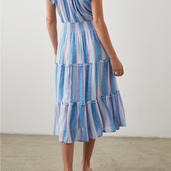 Rails Amellia dress in Kona Stripe Blue and Pink Midi Dress tiered style size xs - Picture 9 of 9